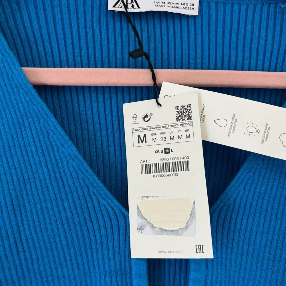 Zara Cut-out Crop Sleeve Top - Picture 9 of 9